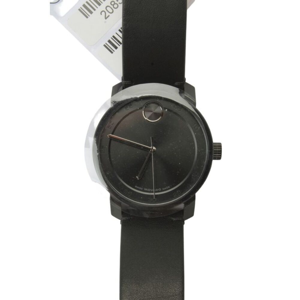 Movado BOLD Mens Black S-Steel MB01.1.34.1808 Quartz Watch 41mm New In Box